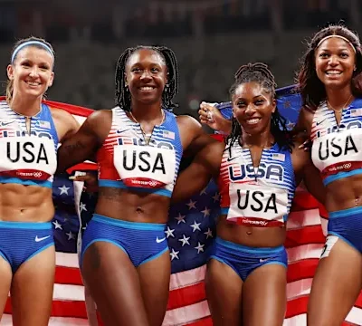 U.S. Women's 4x100 Relay Team Snags Silver Medal in Thrilling Finish