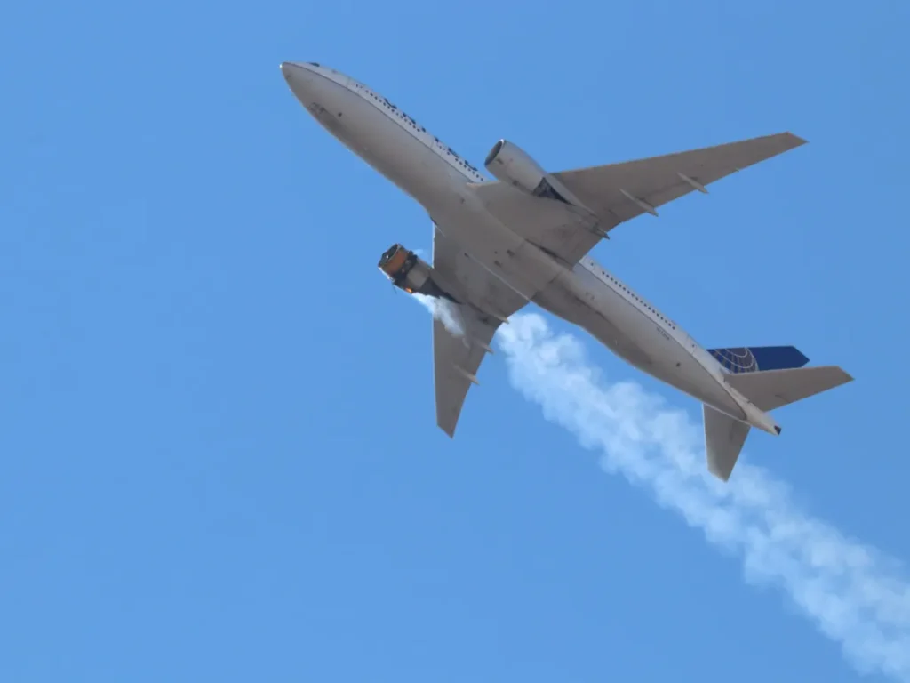 United Airlines engine scare