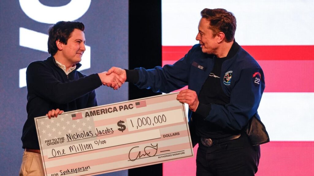 Elon Musk Stuns Wisconsin Rally, Gifts Two People $1 Million Each