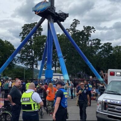 Park Ride Stuck Mid-Air Terrifies Riders